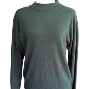 Vintage Sag Harbor Sweater Women's small forest green Acrylic Mock Neck Pullover